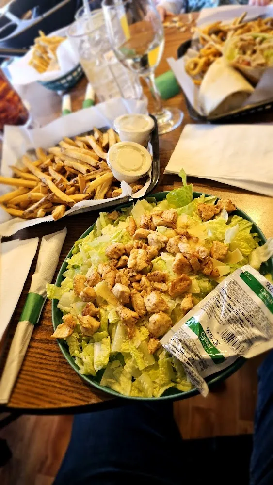 Grilled Chicken Salad and Fries