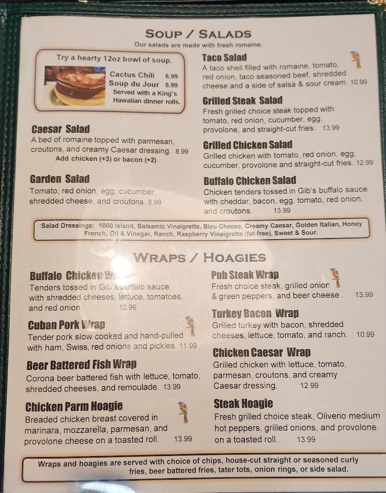 Gibbie's Pub & Eatery - Menu Scan 3