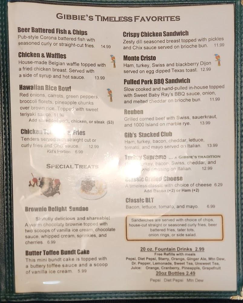 Gibbie's Pub & Eatery - Menu Scan 4